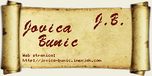 Jovica Bunić vizit kartica